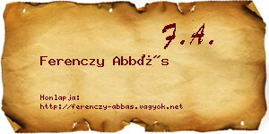 Ferenczy Abbás névjegykártya